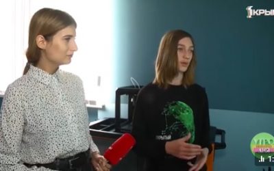  Обучающиеся по направлению «Космоквантум» рассказывают о своих проектах и идеях телеканалу Крым 1 🛰🤖🚀👩‍🚀